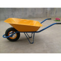 Carrito Wb6400 de la rueda de la carretilla del jardín de la bandeja del metal amarillo